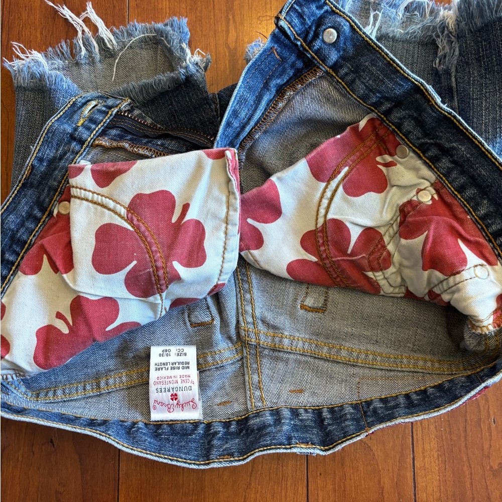 Lucky Brand Size 10/30 Distressed Frayed Denim Shorts Blue Cutoff Jean Shorts - Picture 9 of 13